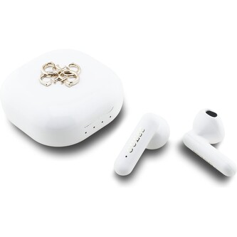 Guess 4G Metal Logo TWS Bezdrátová sluchátka bílá