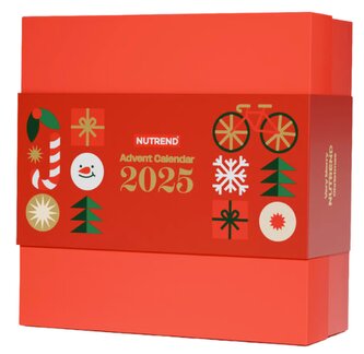 adventní kalendář Nutrend VÁNOCE 2025, červený adventní kalendář Nutrend VÁNOCE 2025, červený