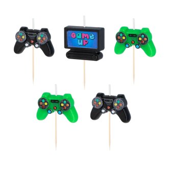 Sada narozeninových svíček 5 ks, herní - Party Pal