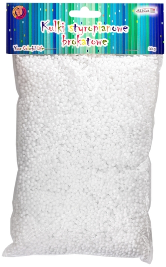 Kulki styropianowe brokatowe perłowe 2-3mm op.30g KSB-9747, Aliga