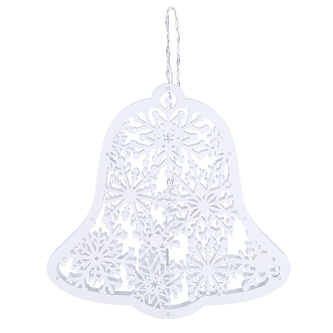 Solight LED dřevěný vánoční zvoneček, 9x LED, bílá, 30cm, časovač, 2x AA Solight LED dřevěný vánoční zvoneček, 9x LED, bílá, 30cm, časovač, 2x AA