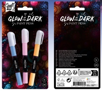 Fixy svítící ve tmě, 3 ks - oranžová, modrá, růžová Fixy svítící ve tmě, 3 ks - oranžová, modrá, růžová