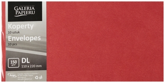 Koperta DL NK perłowa czerwona op10szt GALERIA PAPIERU 280158 ARG