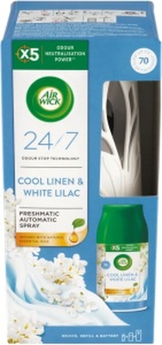 Air Wick Freshmatic Cool Linen & White Lilac - Vůně svěžího prádla automatický osvěžovač komplet 250 ml