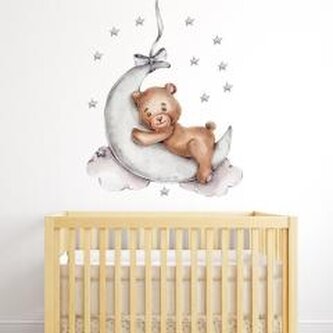 Naklejki na ścianę do pokoju dziecka miś na księży