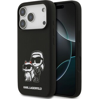 Karl Lagerfeld Liquid Silicone K&CH Sketch MagSafe kryt iPhone 17 Pro černý