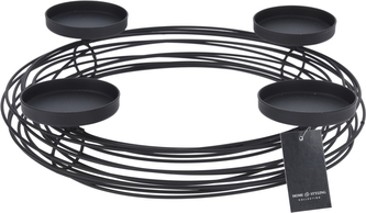 Adventní železný věnec, černý 35 cm