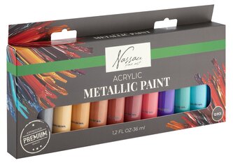 Akrylové metalické barvy, 12 ks, 36 ml Akrylové metalické barvy, 12 ks, 36 ml