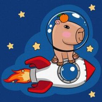 Malowanie po numerach - Kapibara w rakiecie 30x30