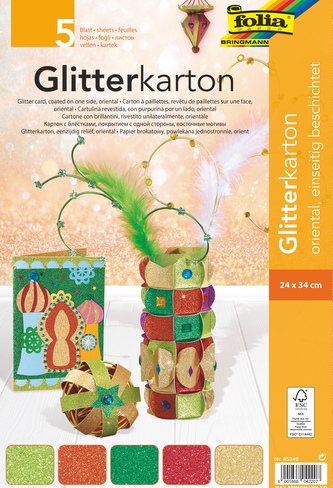 Glitrový papír 300gms Oriental 24x34cm 5ks