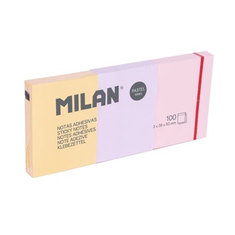 Blok lepící MILAN 38 x 50 mm (3x 100 listů) pastelové barvy