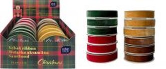 Wstążka aksamitna 3m Christmas (12szt)