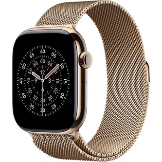 Apple Watch 49/46/45/44mm zlatý milánský tah M/L Apple Watch 49/46/45/44mm zlatý milánský tah M/L
