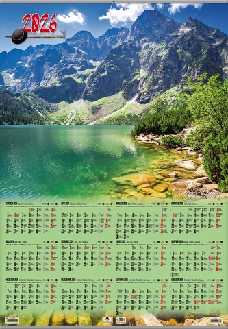 Kalendarz 2026 plakatowy B1 z listwą Morskie oko KP-B1