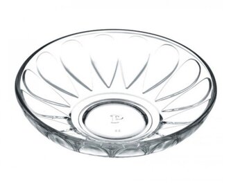 Skleněný podšálek 10 cm zdobený