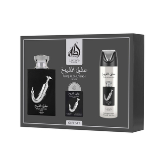 Lattafa Pride Ishq Al Shuyukh Silver EDP 100 ml + EDP 20 ml + DEO ve spreji 200 ml UNISEX