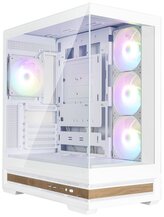 Zalman skříň P40 Namu midT 4x120mm ARGB fan 2xUSB 3.0 USB-C panoramatická dřevěné doplňky bílá