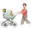 Lalka tata mężczyzna z dzieckiem i wózkiem