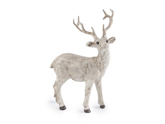 Jelen k dekoraci věnců a vánočních vazeb - 1 ks - 1 bílá přírodní