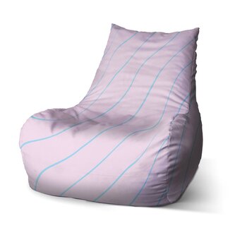 Dětský sedací vak Bean Modré pruhy na růžové: 60 x 70 x 70 cm