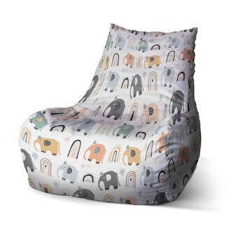 Sedací vak Bean Animovaní sloni: 100 x 90 x 45 cm