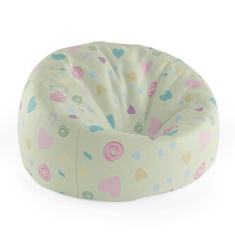 Sedací vak Cocoon Srdíčka a spirály XL: 115 x 75 cm x 45 cm