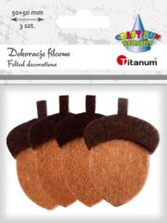 Dekoracje filcowe żołędzie 3D 36x53xmm 4szt
