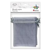 Woreczki z organzy szare 9x12cm 6szt