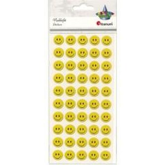 Naklejki wypukłe emotki 15mm żółte 50szt