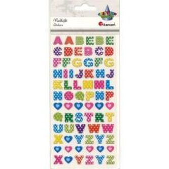 Naklejki wypukłe alfabet 72szt