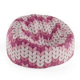 Sedací vak Cocoon Tříbarevné růžové pletení: 115 x 75 cm x 45 cm