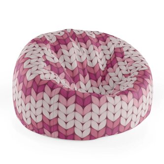 Sedací vak Cocoon Tříbarevné růžové pletení: 115 x 75 cm x 45 cm