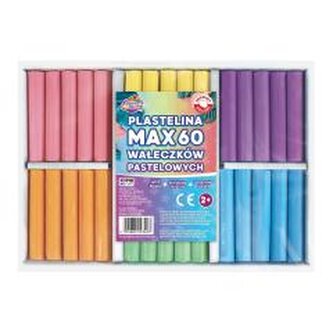 Plastelina MAX 60 wałeczków pastel