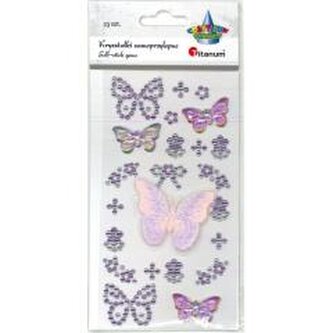 Kryształki samoprzylepne motyle 23szt