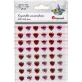 Kryształki samoprzylepne serca 10x10mm 48szt