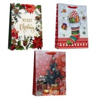 Torebka prezentowa L Boże Narodzenie brokat mix