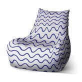Sedací vak Bean Modré vlnky: 100 x 90 x 45 cm
