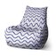 Sedací vak Bean Modré vlnky: 100 x 90 x 45 cm