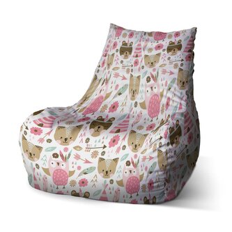 Sedací vak Bean Lesní zvířátka: 100 x 90 x 45 cm