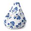 Sedací vak Pear Modré kvítí : 140 x 100 x 25 cm