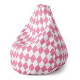 Dětský sedací vak Pear Růžovobílé kosočtverce: 70 x 95 x 15 cm