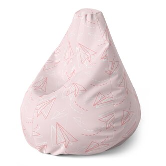 Dětský sedací vak Pear Růžové papírové vlaštovky: 70 x 95 x 15 cm