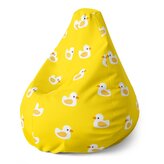 Dětský sedací vak Pear Bílé kachničky: 70 x 95 x 15 cm