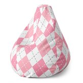 Sedací vak Pear Růžové a bílé kosočtverečky: 140 x 100 x 25 cm