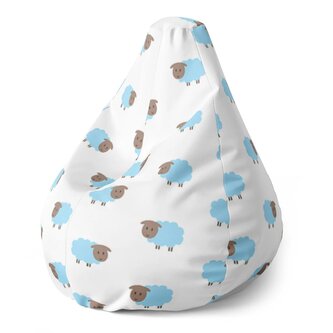 Sedací vak Pear Modré ovce: 140 x 100 x 25 cm
