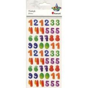 Naklejki wypukłe cyfry ombre mix kolorów 54szt