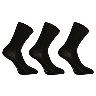 3PACK ponožky Gino bambusové bezešvé černé (82003) S
