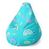 Dětský sedací vak Pear Barevné duhy: 70 x 95 x 15 cm