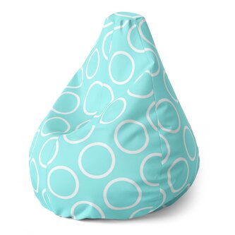 Dětský sedací vak Pear Bílé kruhy: 70 x 95 x 15 cm