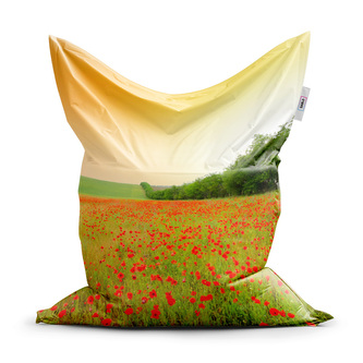 Sedací vak Pole vlčích máků: 200x140 cm